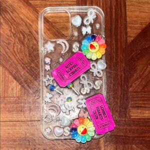 iPhone12 Case Handmade Decorative Clear Phone Case with Colorful Accents